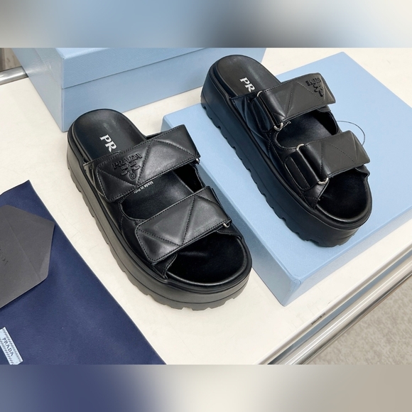 Prada Women’s Padded Nappa Leather Slides - Picture 5 of 9